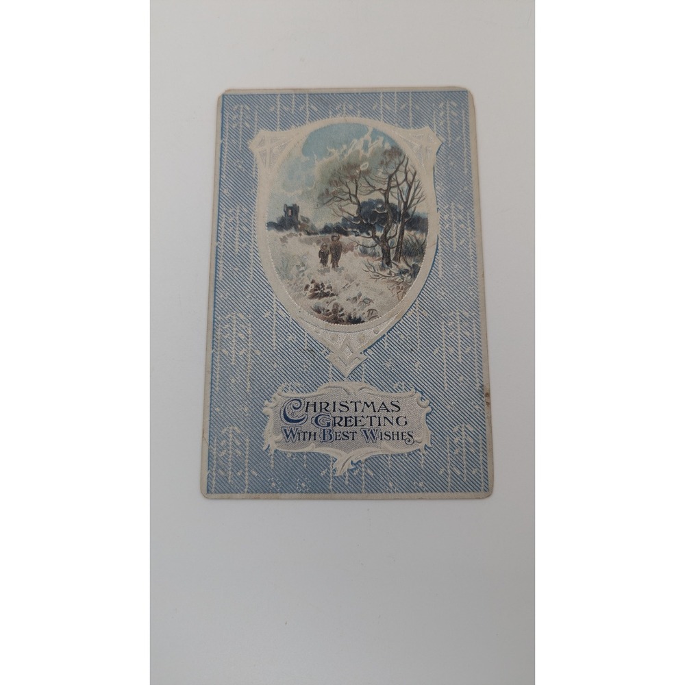 Vintage B.B. London Christmas Greeting Postcard Winter Scene Series X 53 Germany